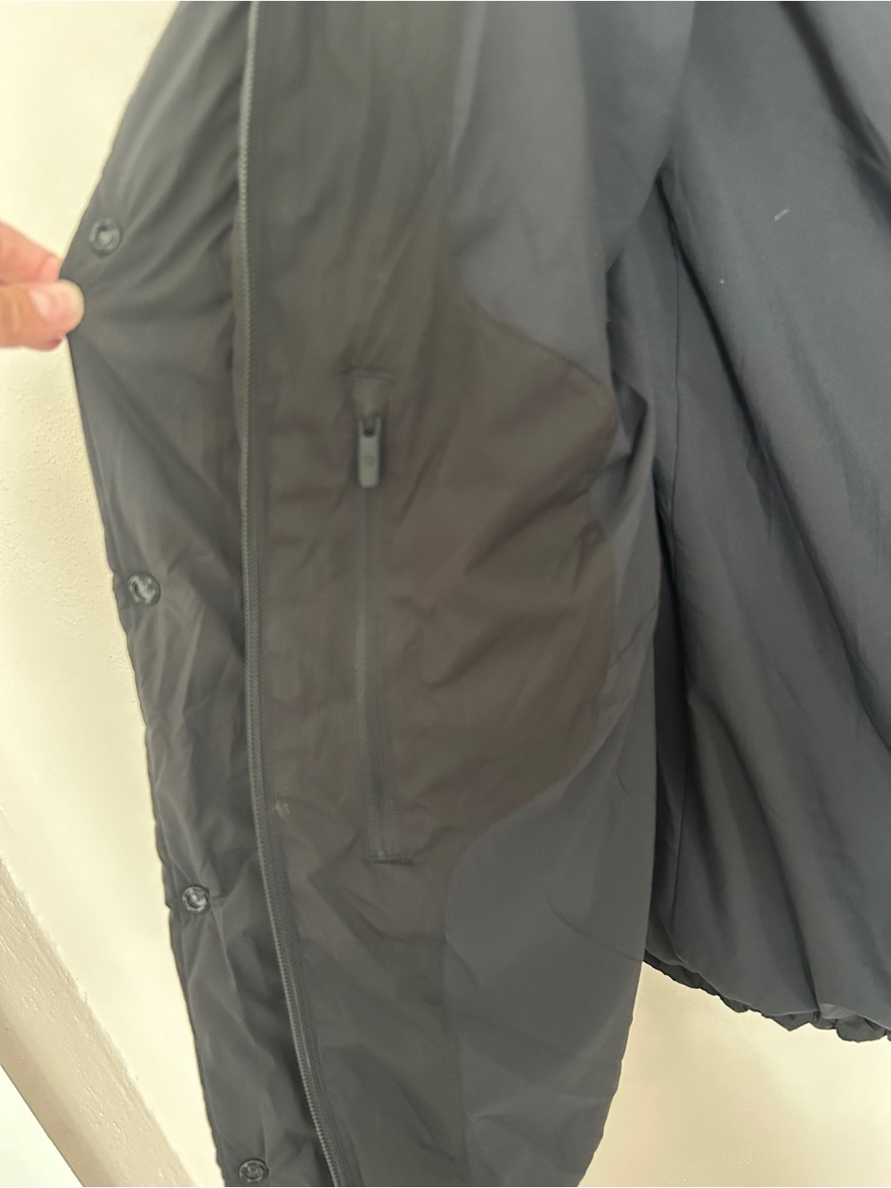 Lululemon Cinch Waist 600 Down Full Zip Puffer Jacket black no hood - Picture 4 of 12